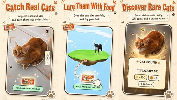CatchCat: el barrio se transforma en un álbum de gatos coleccionables